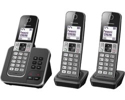 Panasonic KX-TGD323 - Trio DECT telefoon - Antwoordapparaat - Zwart