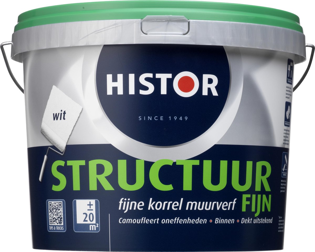 Zaailing pion Karu Histor Structuur Fijn Muurverf - 5 liter - Wit | bol.com