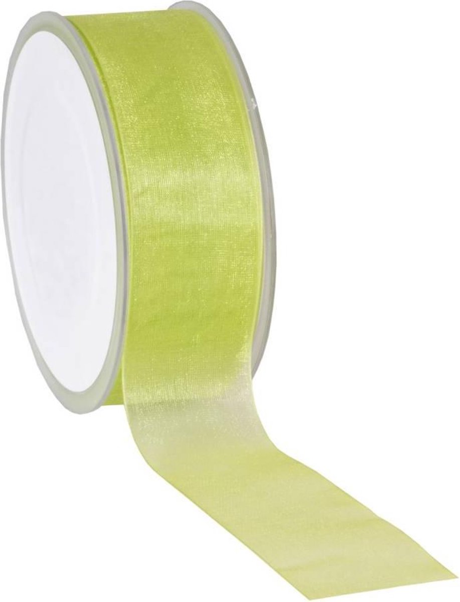 Lime Organza lint – 38 mm × 50 m – Organza