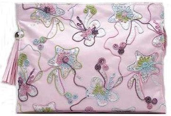 Gillian Jones Embroidery Purse - Toilettas - Roze