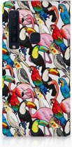 Geschikt voor Samsung Galaxy A9 (2018) Uniek Standcase Hoesje Birds