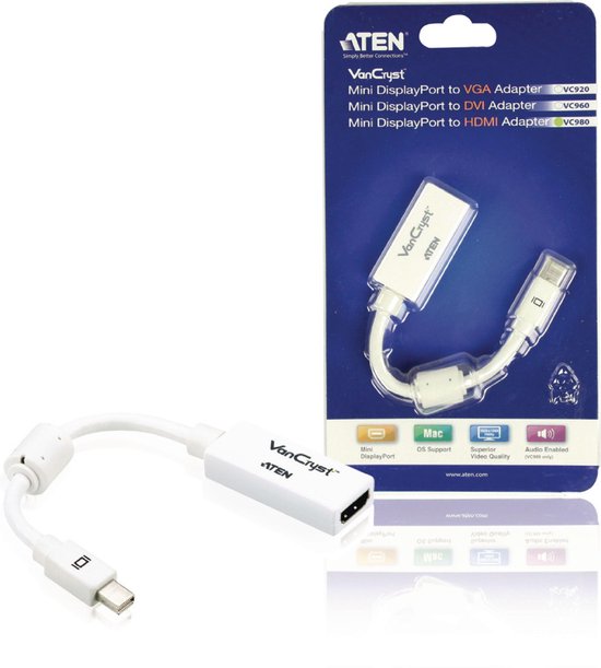 Aten Adapter Hdmi Mini Displayport Aten At-vc980 Mini Displayport