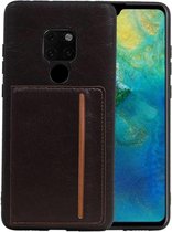 Staand Back Cover 1 Pasjes voor Huawei Mate 20 Mocca