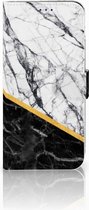 Etuis Portefeuille Compatible avec Cuir Flip Cover Fermeture magnétique pour Samsung Galaxy A50 Coque Blanc Marbre Noir