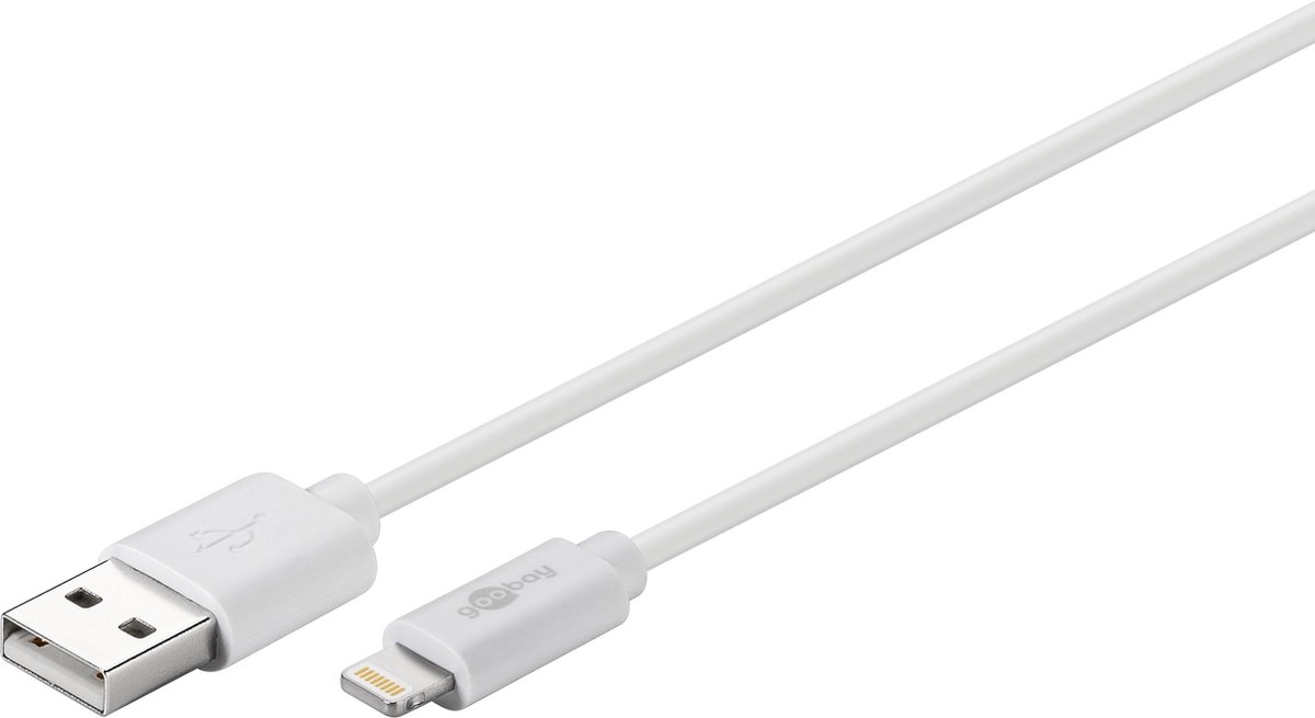 8-pins Lightning naar USB-A kabel - USB2.0 - tot 2,4A / wit - 1 meter