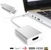 DrPhone - USB-C Naar HDMI - 4K Type-C Adapter - Geen Vertraging In beeld - Stream alles naar een Grote Scherm - 3840 x 2160 Ultra HD 4K - Geschikt voor Macbook / Chromebook / HP Spectre - Windows / Mac OS Laptop / Ultrabooks / Notebook - Zilver