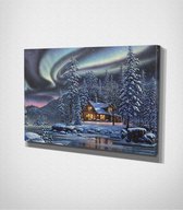 House In The North - Painting Canvas - 120 x 80 cm - Schilderij - Canvas - Slaapkamer - Wanddecoratie  - Slaapkamer - Foto op canvas