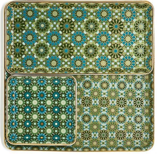 Set Regalo Andalusia – 2 Tazzine Da Caffè In Porcellana Con Sottobicchieri – Caffè Turco 90 Ml – Design Orientale Verde E Oro In Scatola Di Latta – Images D'Orient - 6