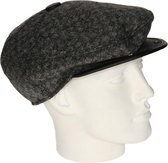 Heren flat cap donkergrijs met lichte structuur 60