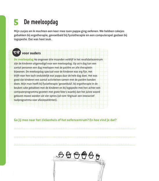 Kindertekening van cupcakes, gebakken op therapie, en een computer.