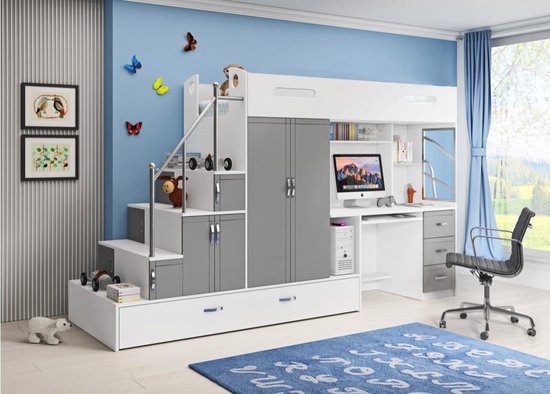 Hoogslaper met bureau en kast Multi Straight