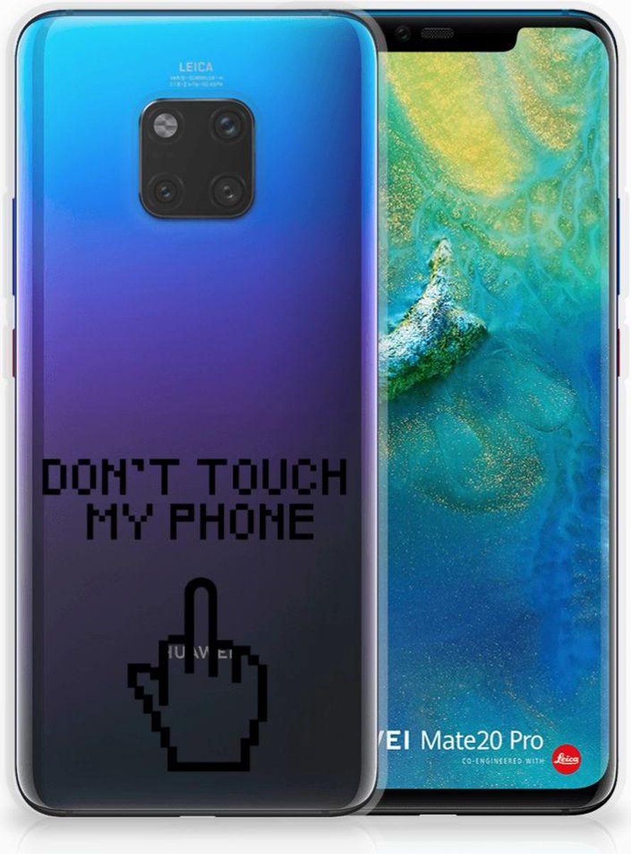 Huawei Mate 20 Pro Silicone-hoesje Finger Don't Touch My Phone