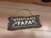 Houten Tekstbord Woon Decoratie Cadeau Werkplaats Papa - Grijs