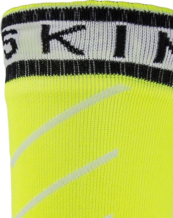 Sealskinz Super Thin Pro Mid sock Hydrostop Fietssokken - Maat S - Neon Yellow/White/Black - Sealskinz