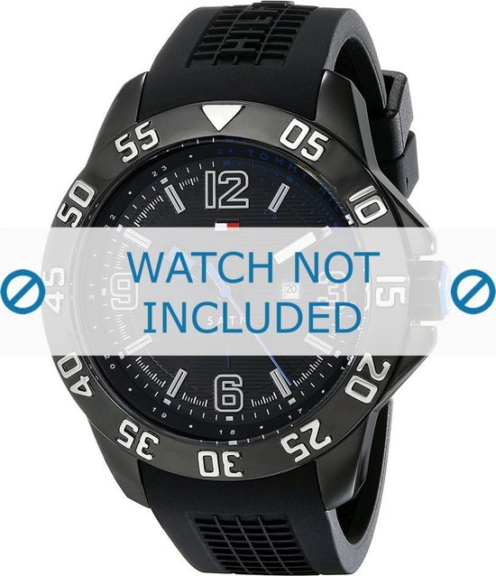 bol.com | Tommy Hilfiger horlogeband / TH679301622 / 1790983 Rubber Zwart 22mm