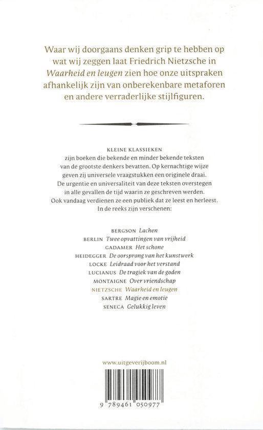 Achterkant boek 'Kleine Klassieken - Waarheid en leugen' met lijst van andere titels en ISBN-barcode.