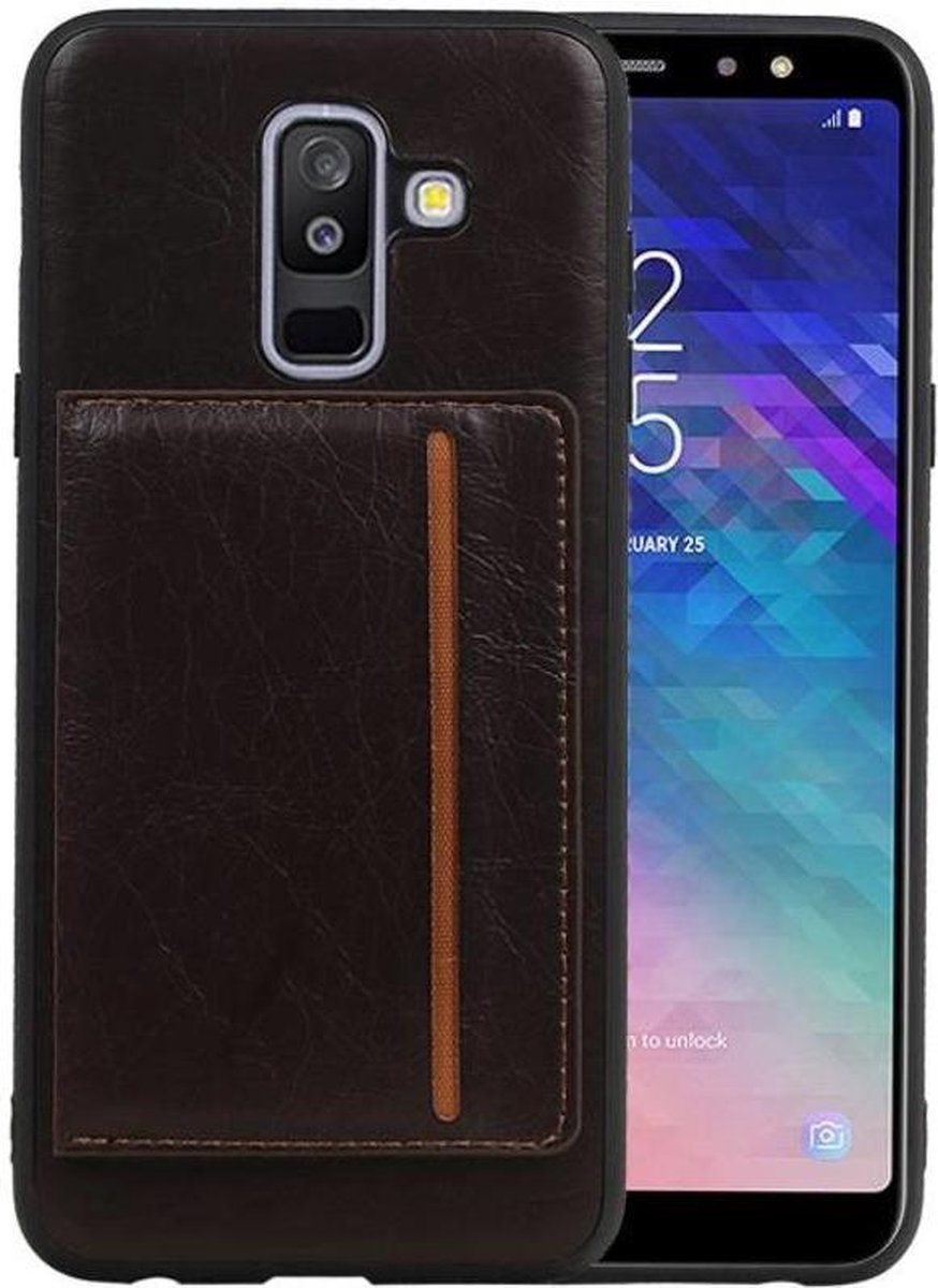Mocca Staand Back Cover 1 Pasjes voor Samsung Galaxy A6 Plus 2018