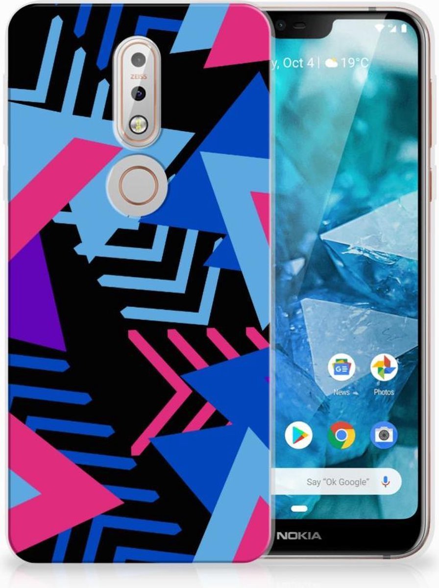 Nokia 7.1 TPU Hoesje Funky Triangle