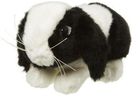 Pluche knuffel konijn zwart/wit | bol.com
