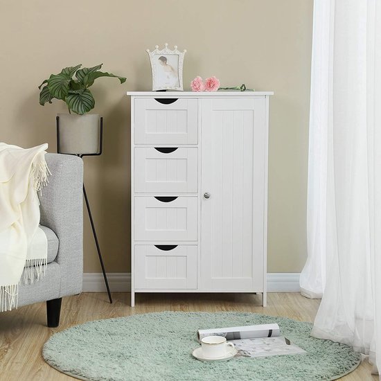 Songmics - Kast met 4 Korven en Deur - Wit
