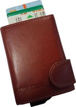 RFID Cardprotector -  RFID Pasjeshouder – EASY CASE – Bruin – 100% Kwaliteit PU-Leer