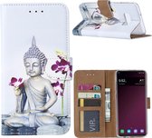 Buddha Boekmodel Hoesje Samsung Galaxy S10 Plus - Wit