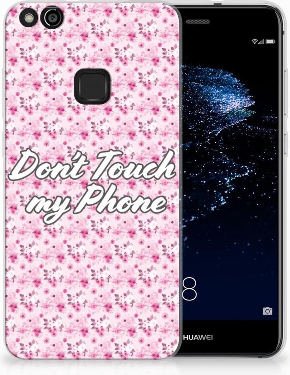 Huawei P10 Lite Silicone-hoesje Flowers Pink DTMP