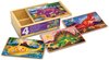 Afbeelding van het spelletje Melissa & Doug 4 Puzzels in houten doos - Dinasa