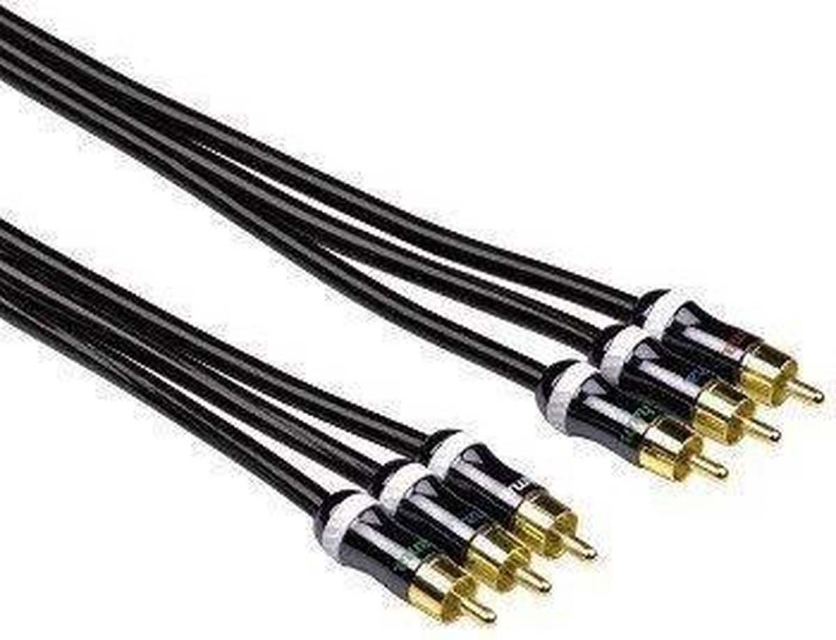 Hama ProClass YUV Cable, 3 RCA - 3 RCA, metal, 3.0 m