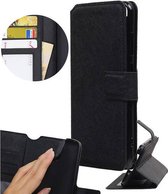 Cross Pattern Bookstyle wallet case Geschikt voor Motorola Moto E4 Plus Zwart