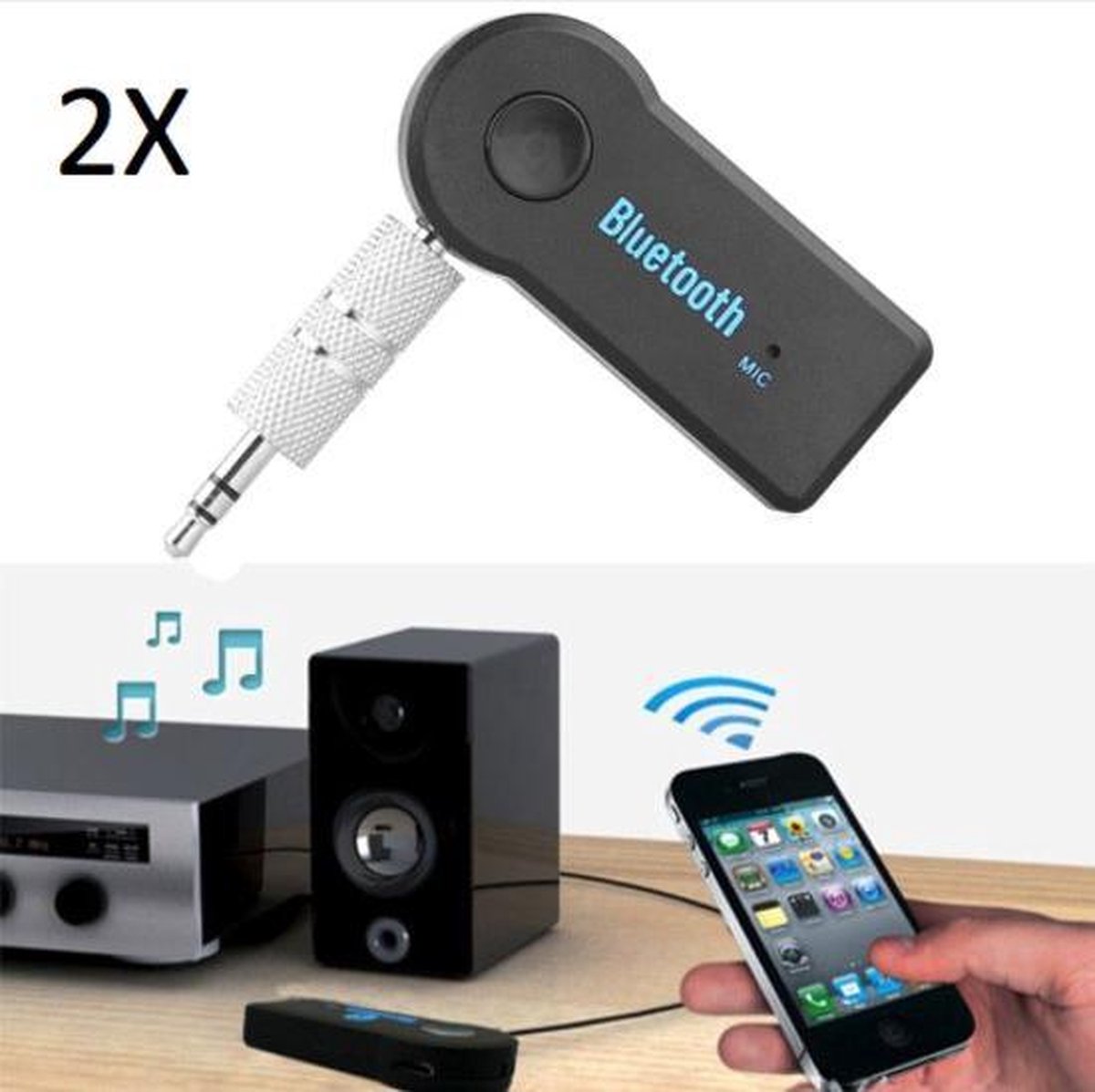 2 Stuks Bluetooth Audio Receiver | Ontvanger voor Auto & Speaker
