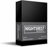 Nightsrest Jersey Hoeslaken - Zwart Maat: Lits-jumeaux (190/200x200/220 cm)