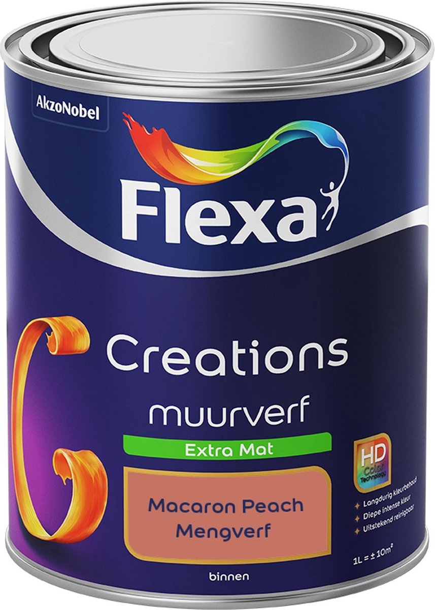 Flexa Creations - Muurverf Extra Mat - Macaron Peach - Mengkleuren Collectie- 1 Liter
