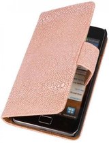 Devil Bookstyle Wallet Case Hoesjes voor Galaxy S i9100 Licht Roze