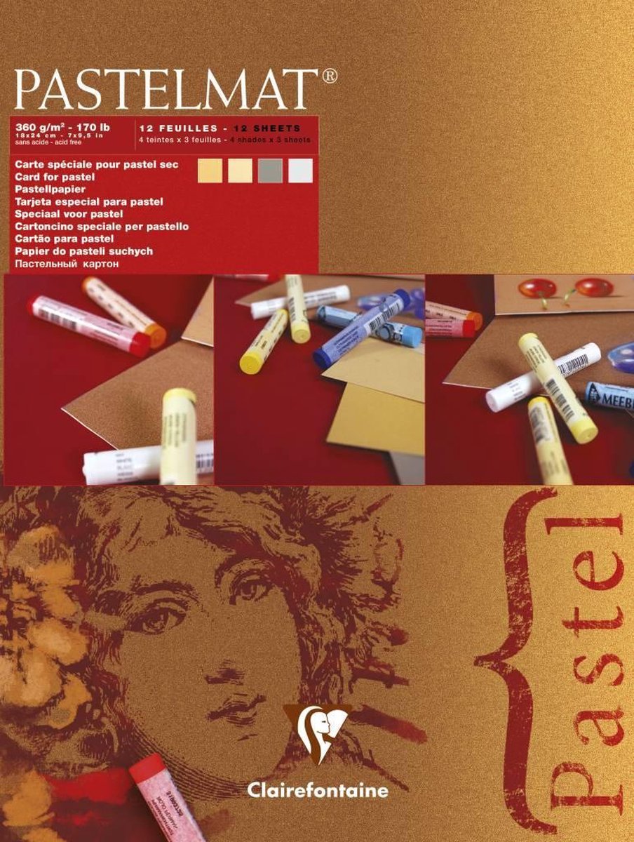 Clairefontaine Pastelmat - Papier voor Pastelkrijt - No.1 - 360 g - 18 x 24 cm - 4 kleuren — cadeau in Hobby - foto 7