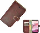 Samsung Galaxy S8 Plus hoesje - Bookcase - Portemonnee Hoes Echt leer Wallet case Effen Bordeauxrood