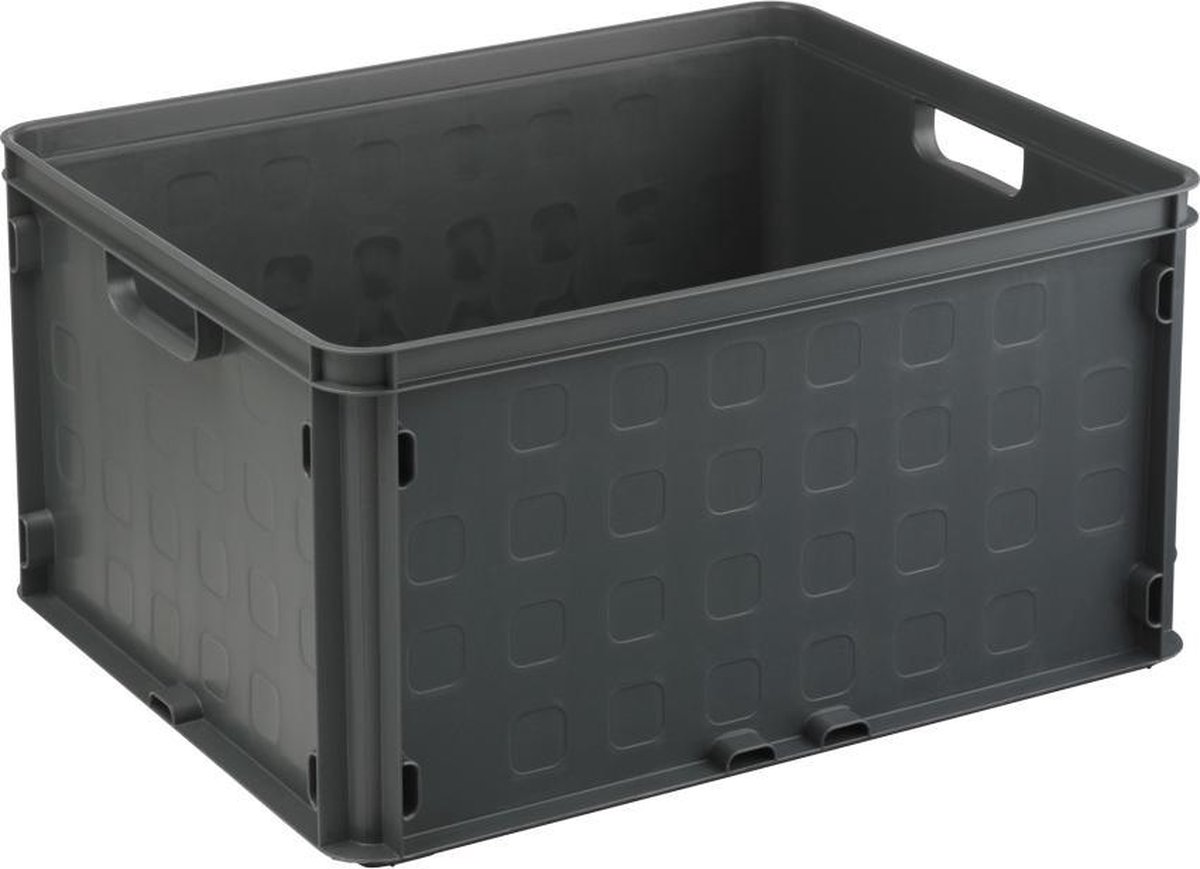 Sunware - Square gesloten krat 52L antraciet - 50,6 x 40,6 x 26,1 cm