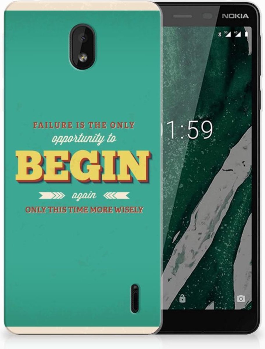 Nokia 1 Plus Siliconen hoesje met naam Quote Begin
