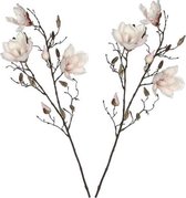 2x Licht roze Magnolia/beverboom kunsttakken kunstplanten  90 cm - Kunstplanten/kunsttakken - Kunstbloemen boeketten