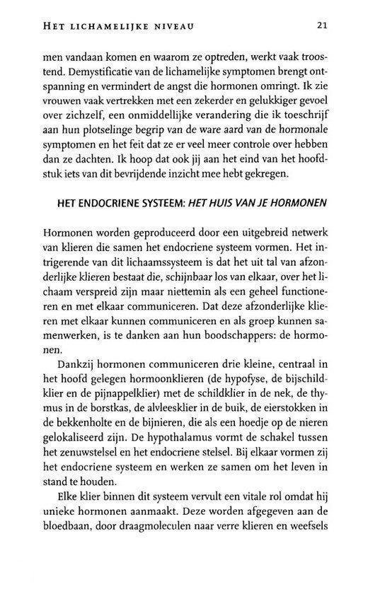 Tekstpagina uit boek over hormonen, met informatie over het endocriene systeem.