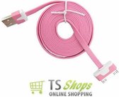USB datakabel oplader Roze Pink 3 meter voor Apple iPhone 3G 3GS 4G 4S iPod iPad