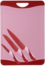 Bergner Snijbord met 3 messen (rood)