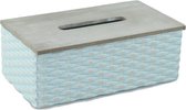 Tissuebox / Tissuehouder - Blauw - Hout - 25x14x9,5cm