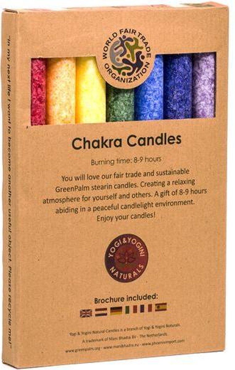 Goedkoopste Diner geurkaarsen chakra 7 stuks - 21x2.2 cm - S