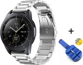 Metalen Armband Geschikt Vooor Samsung Galaxy Watch 42 MM Horloge Band Strap - Schakel Polsband Strap RVS - Zilver KLeurig