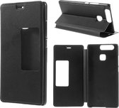 Huawei Ascend P9 view cover wallet hoesje zwart