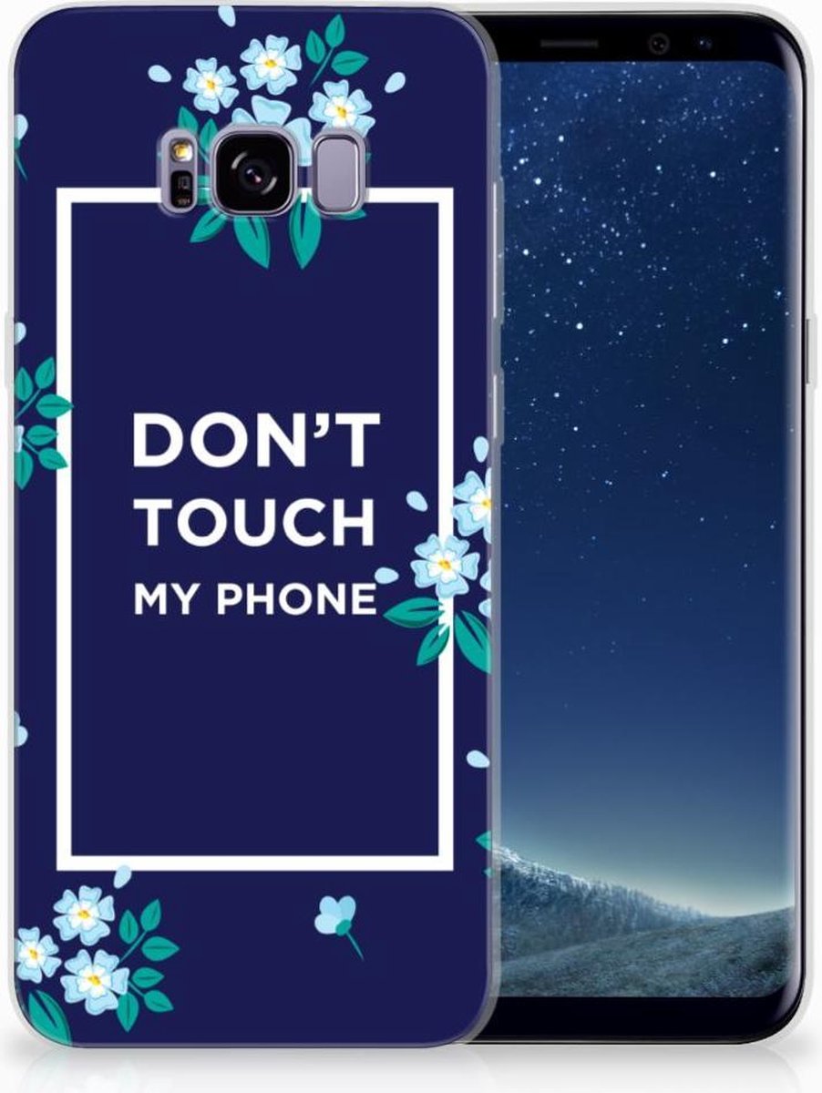 Samsung Galaxy S8 Plus Silicone-hoesje Flowers Blue DTMP