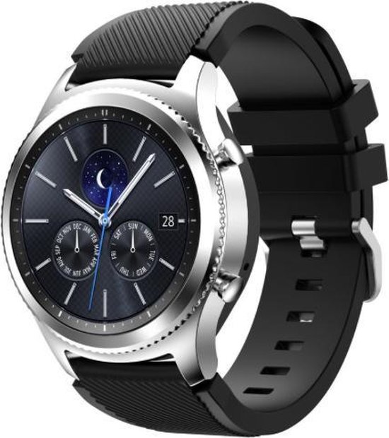 YONO Classic Bandje 22mm - Horlogebandje geschikt voor Samsung Galaxy Watch 46mm / 3 (45mm) / Gear s3 - Polar Vantage M2 / Grit X - Huawei Watch GT 3 (pro) / 2 - Amazfit GTR - Zwart