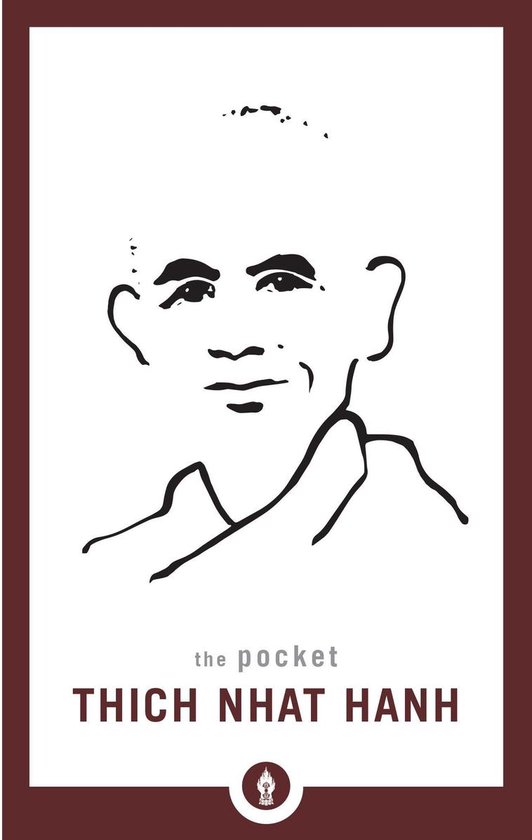 Zakboek met een illustratie van Thich Nhat Hanh en de tekst 'the pocket THICH NHAT HANH'.