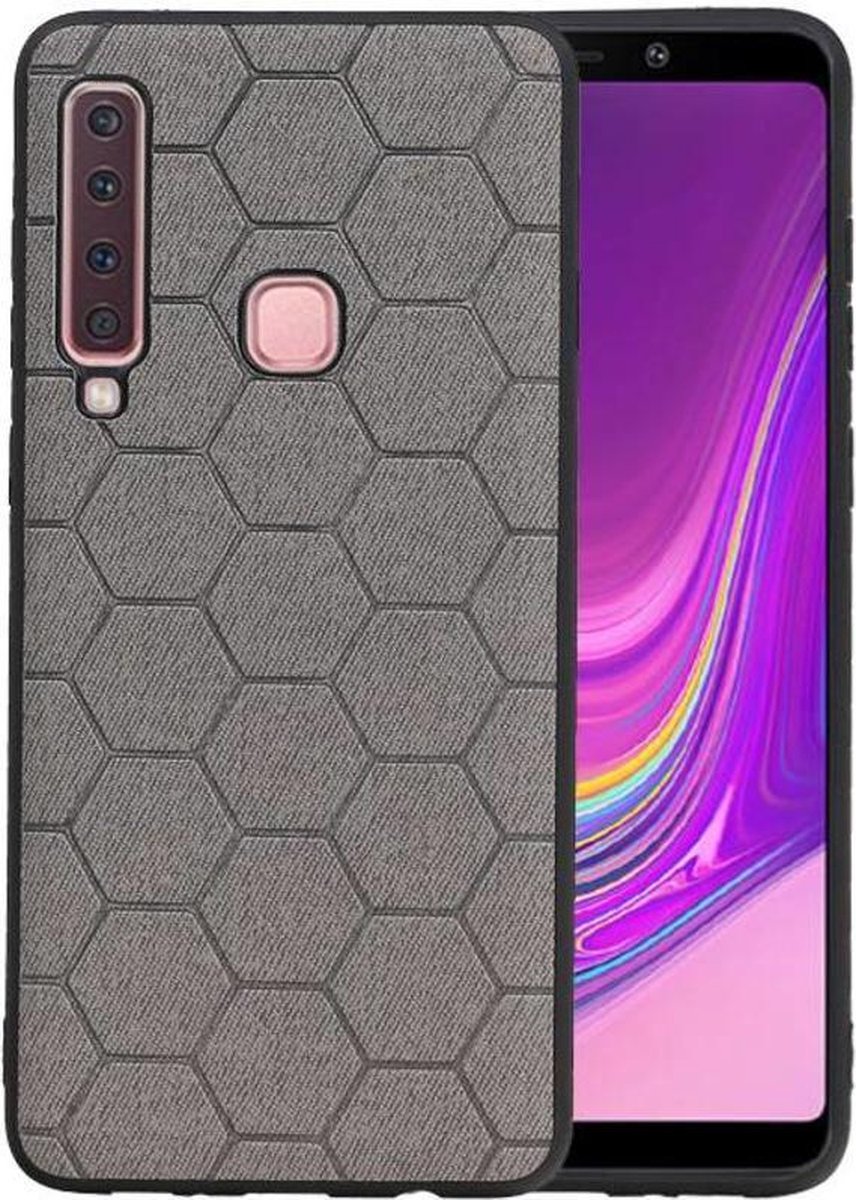 Hexagon Hard Case voor Samsung Galaxy A9 2018 Grijs